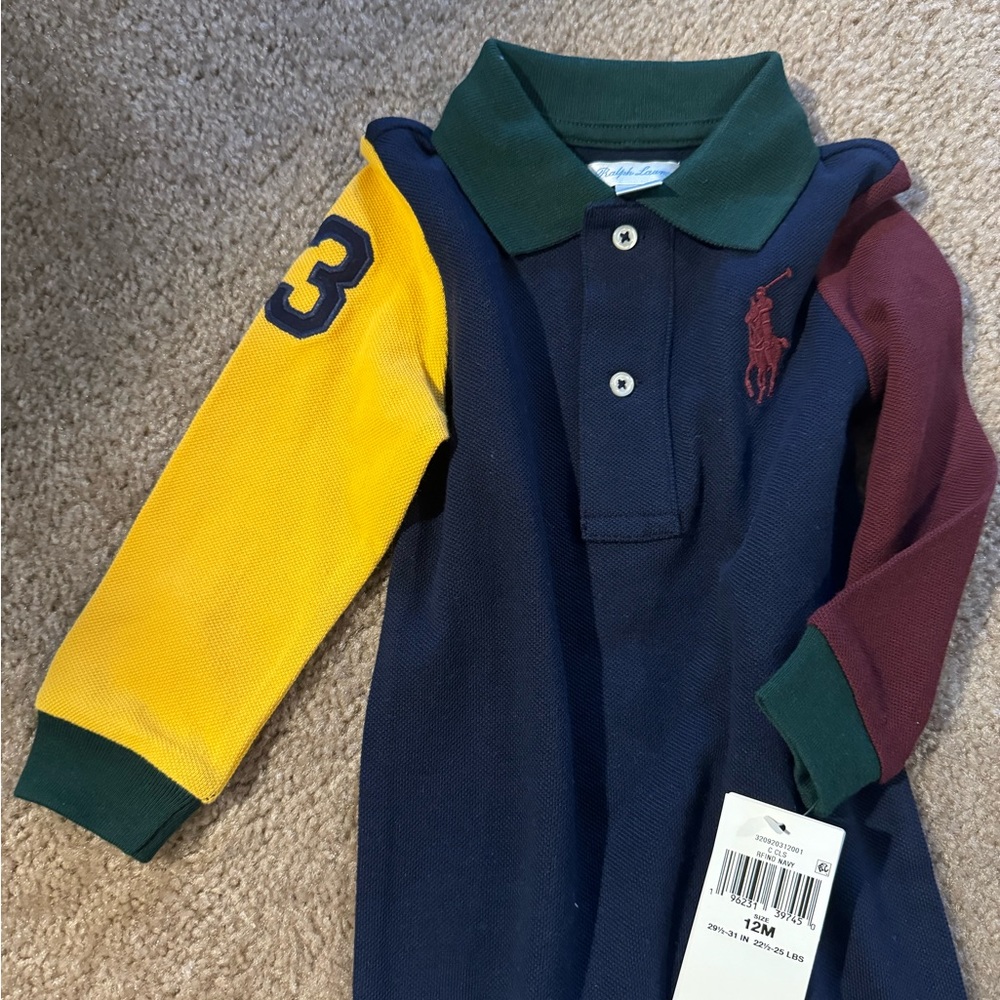 Ralph Lauren baby long-sleeve polo onesie